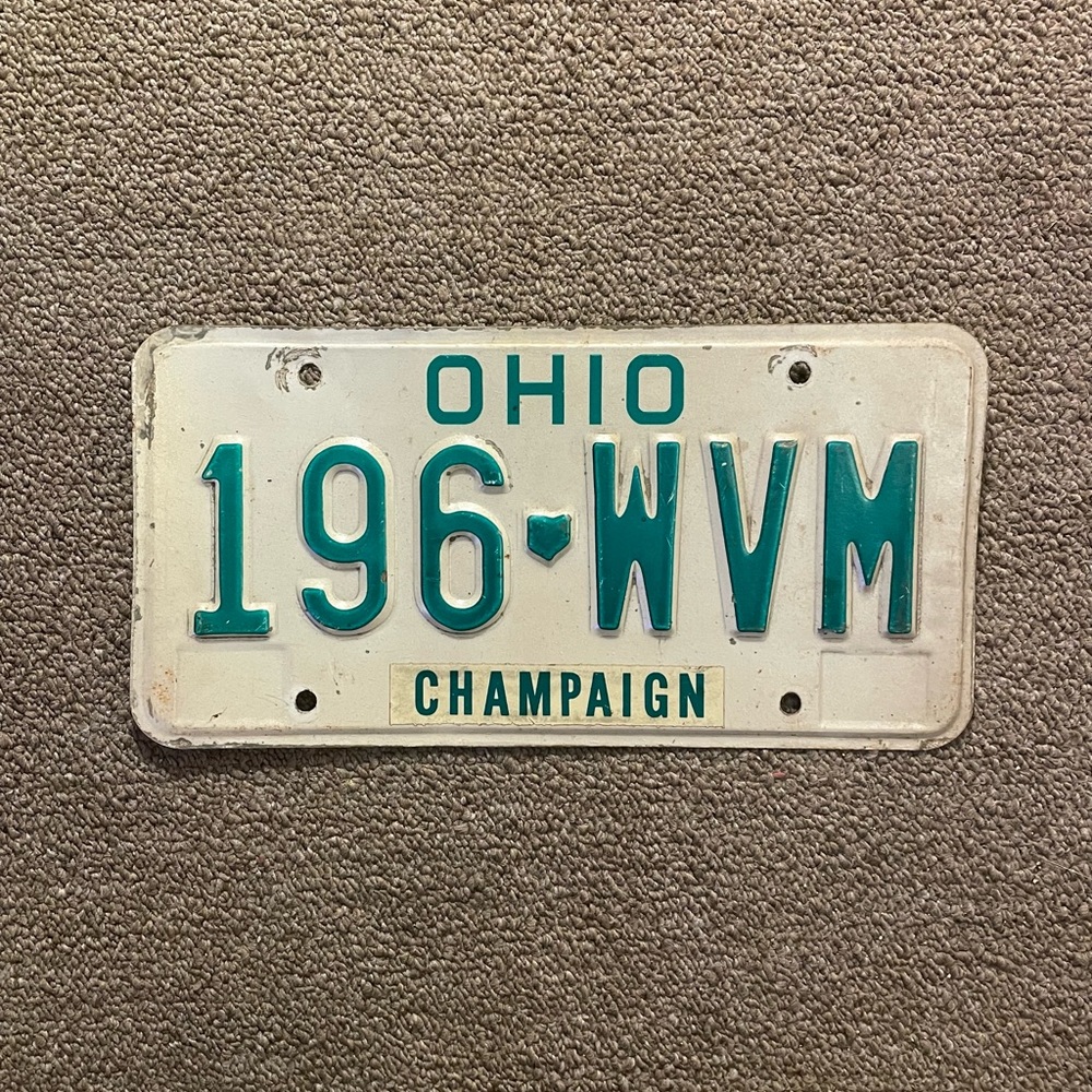 OHIO Vintage Number Plate